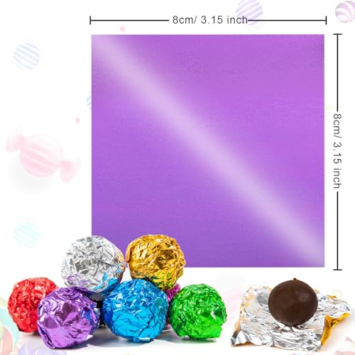 Purple Aluminum Foil Candy Wrappers 300pcs for Homemade Chocolate Bars