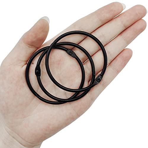 LULARINE Black 24 Pack Shower Curtain Hooks Rings - Rustproof Metal, Easy Glide, 2-Inch Inner Diameter
