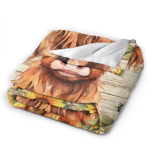 Highland Cow Throw Blanket for Kids Teens Adults - 60x80 Inches, Twin Variation 2