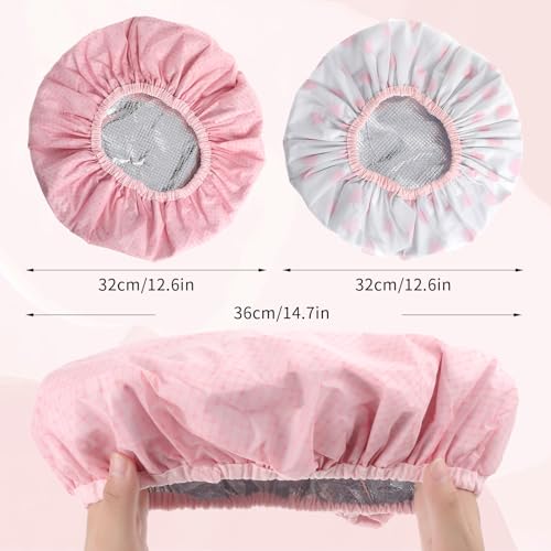 Sorcristy 2 Pcs Heat Cap for Deep Conditioning, Double Layer Hair Processing Cap