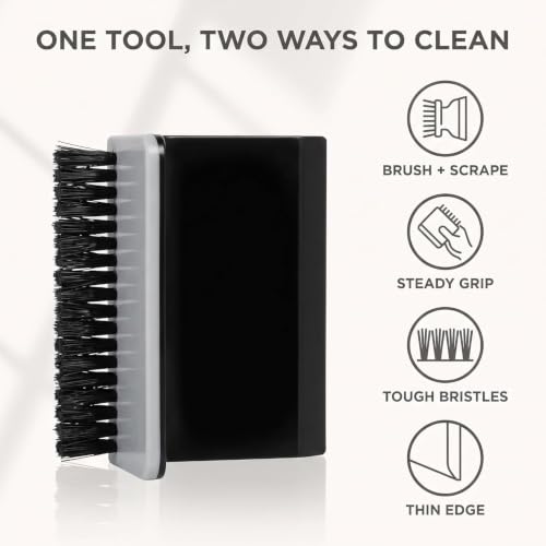 2-Pack Black Kitchen Sink Squeegee Cleaner & Countertop Brush