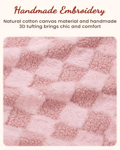Valentine's Day Pillow Covers Set of 2 - 18x18 Inch Plush Faux Fur
