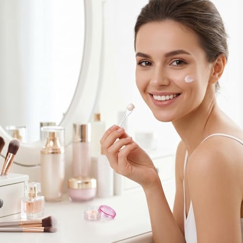 Small Travel Containers 12 Pcs 2g Mini Clear Jars with Colorful Lids for Cream Makeup Samples