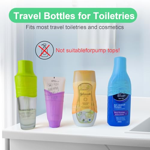 Leevanoo 8 Pcs Silicone Bottle Covers for Travel Leak-Proof Elastic Sleeves