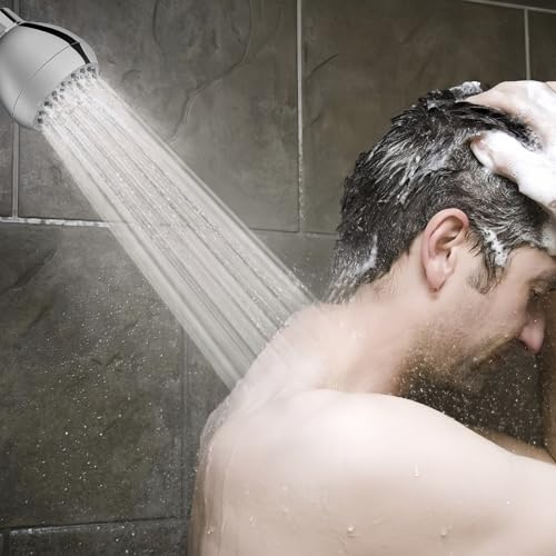 FANBODTA 3-Inch High Pressure Shower Head, 360° Rotating Rainfall Sprayer