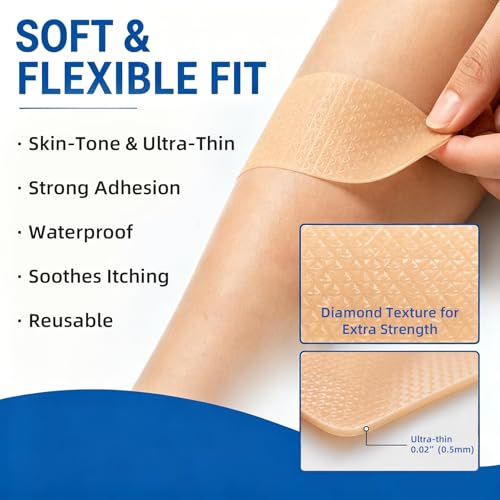 RAQEHO Silicone Scar Sheets - 10 Pack Waterproof Reusable Tape for C Section, Surgical & Burn Scars