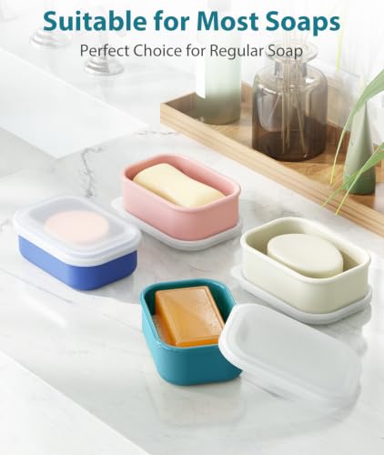 Quatish Compact Leakproof Silicone Travel Soap Case - Bluegreen
