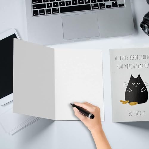 Funny Cat Birthday Card for Men and Women – Humorous Birdie Greeting