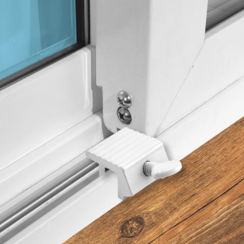 Prime-Line U 9802 White Sliding Window Lock 2-Pack | Aluminum Security Lock