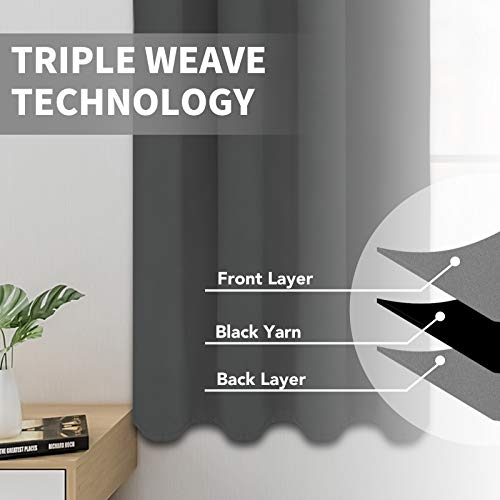 Easy-Going Thermal Insulated Blackout Curtains, Grey, 52 x 84 Inch, 2 Pack