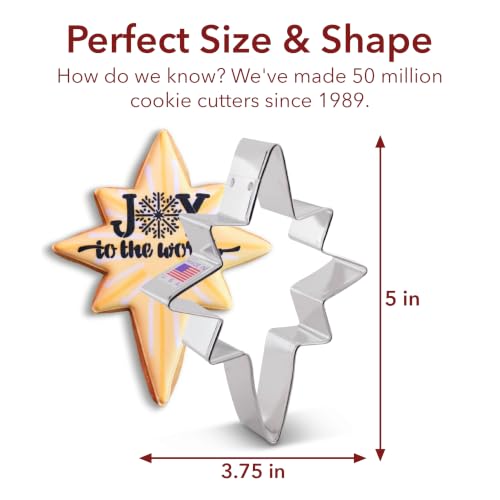 Ann Clark Christmas Bethlehem Star Cookie Cutter, Extra Large 5 Inches, Made in USA