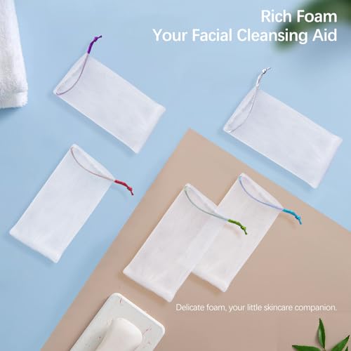 Kootinn Exfoliating Mesh Soap Pouch 10 Pack - Double Layer Foam Net