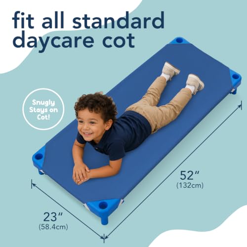 Comfyanno Fitted Cot Sheets for Daycare 2-Pack - Navy Blue