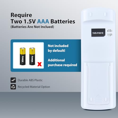 Replacement Remote Control for AUX/York Mini Split AC Models YKR-P/001E, YKR-P/002E, YKRP/002E, YKR-P/003E