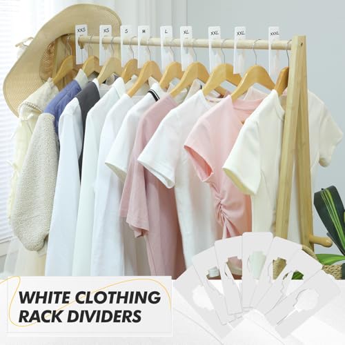 Blulu 25 Pack Transparent Closet Rack Dividers with Marker Pen - Size Labels