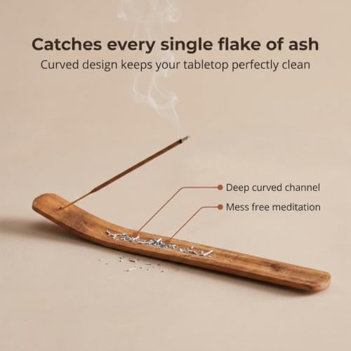 Natural Wood Incense Stick Holder for Aromatherapy - 2 Pieces
