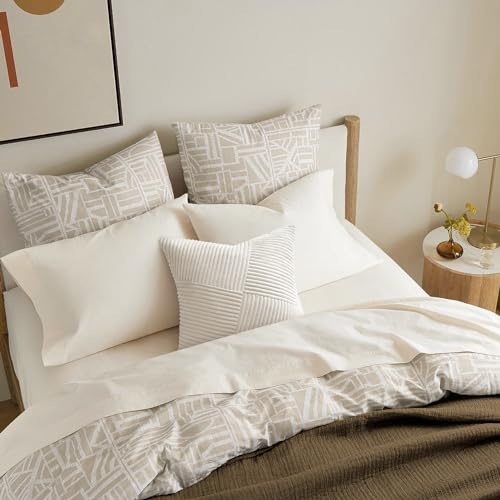 Topfinel Cream Corduroy Throw Pillow Covers Set of 2, 18x18 Inch