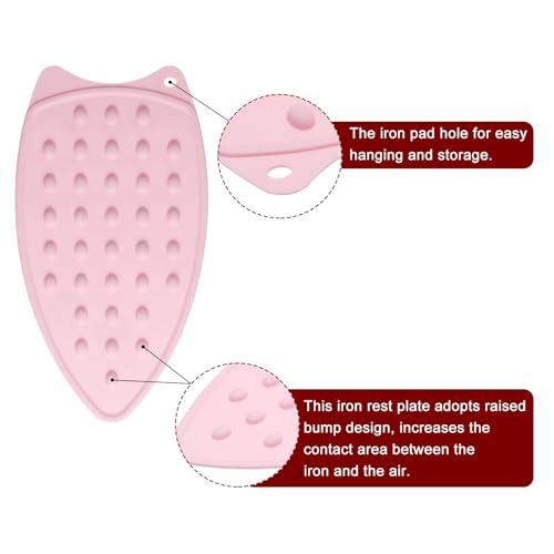HARFINGTON Silicone Iron Rest Pad - 2 Pack, Heat Resistant Mat, Pale Pink