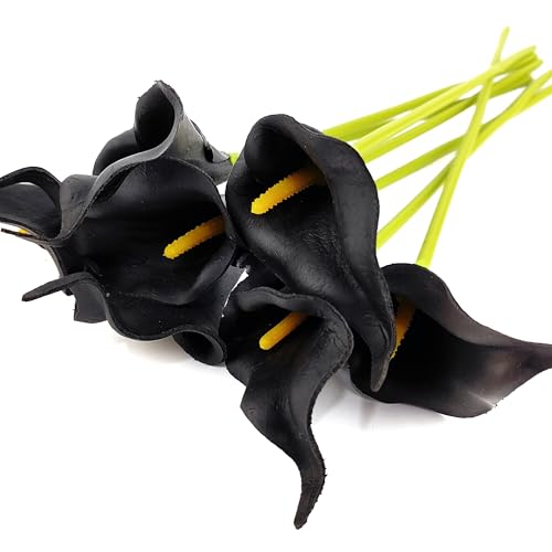 YOOHUA 13PCS Black Artificial Calla Lily Flowers for Decor