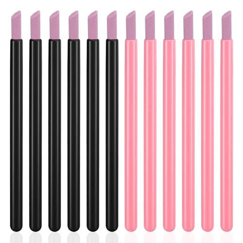 Zelphvt 12 Pcs Pumice Stone Cuticle Remover Pen and Nail Pusher Set