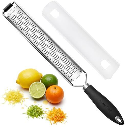 Spring Chef Black Stainless Steel Lemon Zester & Garlic Grater - Kitchen Tool