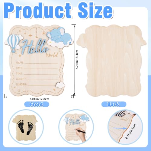 3D Baby Announcement Sign with Elephant Design - Hello World