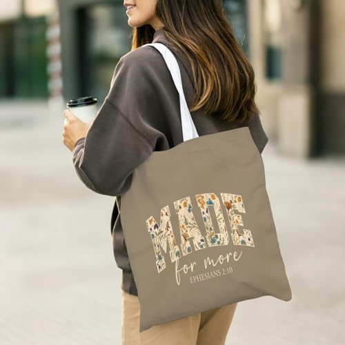 Christian Canvas Tote Bag for Women - Reusable Shopping Bag