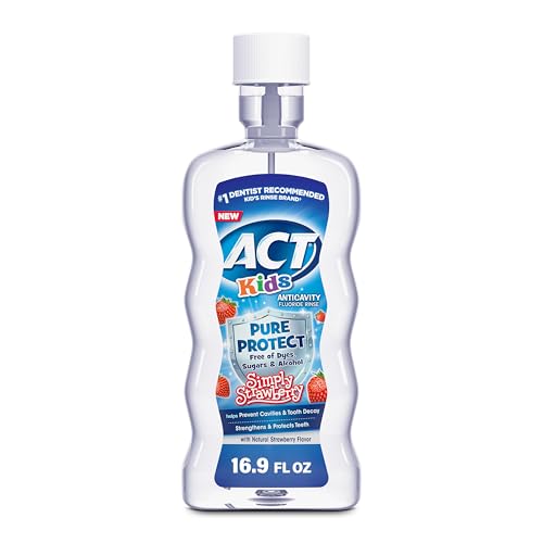 ACT Kids Pure Protect Anticavity Fluoride Mouthwash, Strawberry, 16.9 oz