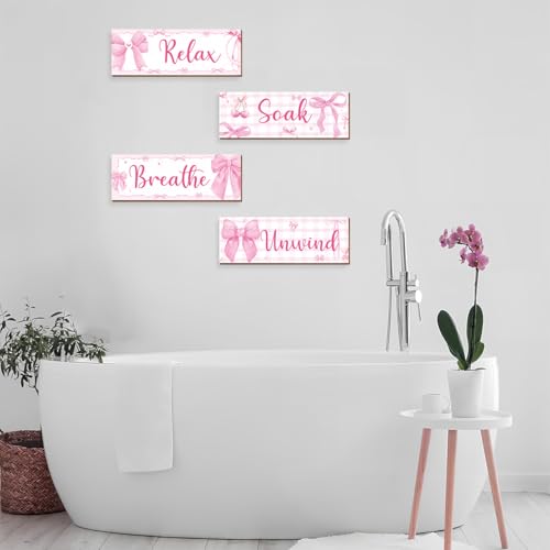 Pink Wall Decor Set with Inspirational Signs for Girls' Room - Riletese