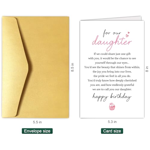 Heartfelt Birthday Card for Daughter from Mom and Dad - Sentimental Poem