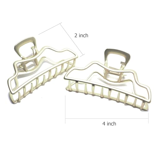 Luxxii 4-Inch Vintage Metal Hair Claw Clip Gold Tone 2 Pack
