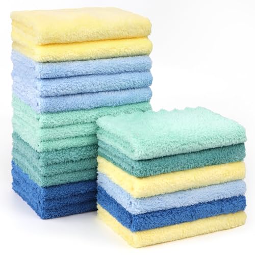 AIDEA Microfiber Cleaning Cloths, 20 Pack Coral Fleece Dish Towels 11"x11"