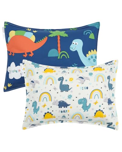 ALVABABY Toddler Pillowcases - 100% Cotton, 2 Pack, Fits 13x18 & 12x16