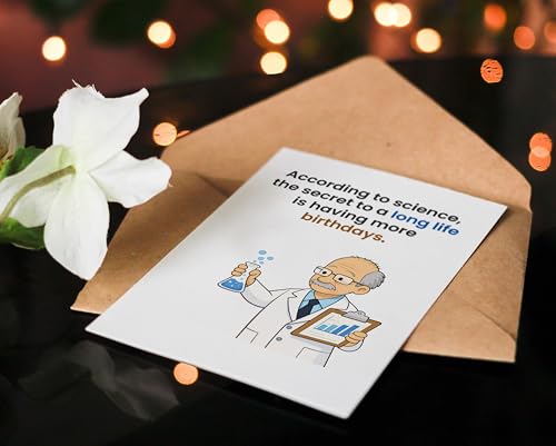 Funny Science Birthday Card for Men | 5x7 Premium Card with Envelope