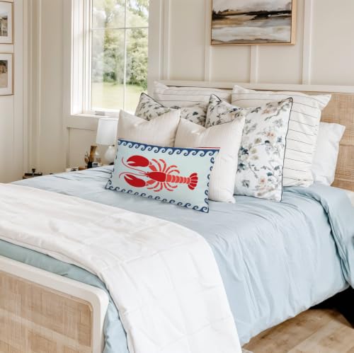 Coastal Lobster 12x20 Pillow Cover - Nautical Beach House Decor