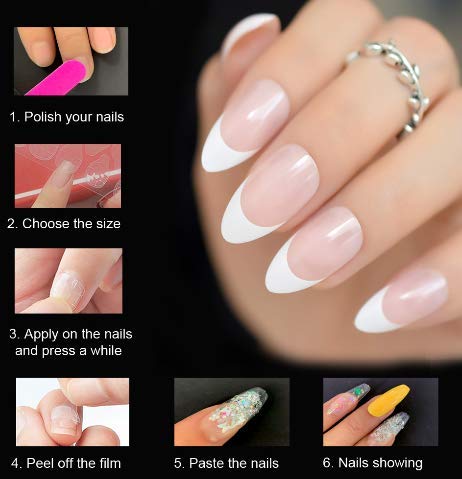 IKISKT Glossy Light Brown Press On Nails Square Fake Nails 24 Pcs