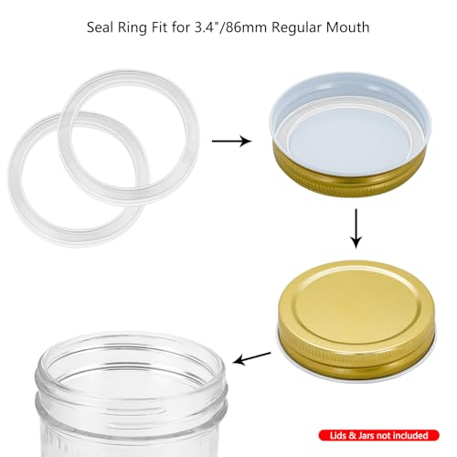 12 Silicone Sealing Rings for Wide Mouth Food Jars - 86mm