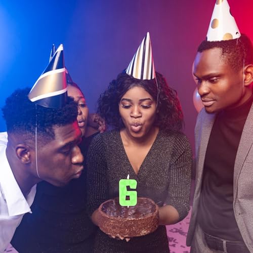 Luminous Green Number 0 Birthday Candle - 3D Cake Topper