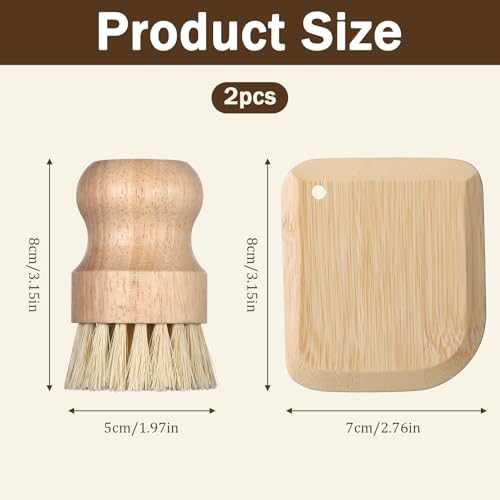 Bamboo Dish Scrub Brush & Pan Scraper Set - Eco-Friendly Kitchen Tools