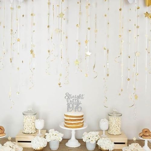 50th Birthday Cake Topper Silver Glitter Straight Outta 1976