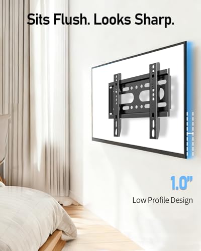 Nuyoah Medium Fixed Low Profile TV Wall Mount Bracket for 14-43 Inch Monitors