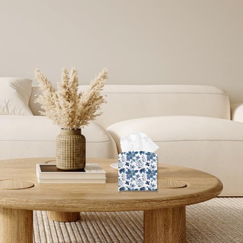 Vintage Flower Leather Square Tissue Box Cover - Waterproof Paper Dispenser