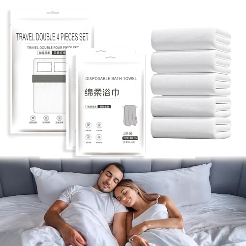Bay Heights Disposable Bedding Set for Travel - King/Queen Size & Towels