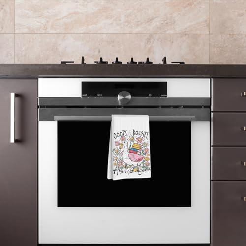 Premium Waffle-Weave Microfiber Kitchen Towels - Cute Goose Design