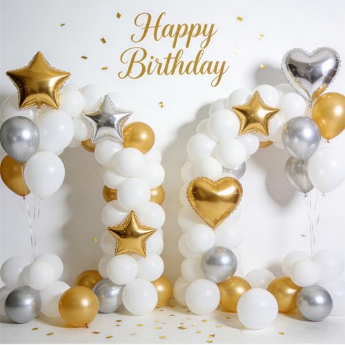 154-Piece White Balloon Garland Kit - Premium Latex Assorted Sizes