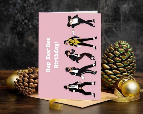 Hee-Hee Birthday Greeting Card - Retro Pop Dance Humor, Pink-1