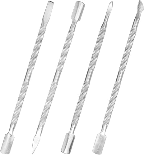 Metal Cuticle Pusher Tool Kit 4-Piece Stainless Steel Nail Cleaner