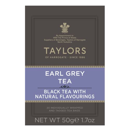 Taylors of Harrogate Earl Grey Black Tea - 20 Individually Wrapped Bags (Pack of 2)