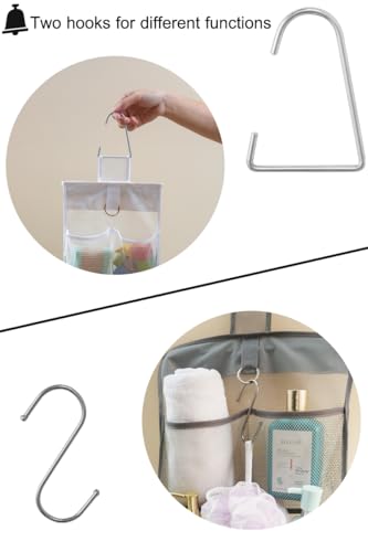 ALYER Hanging Mesh Storage Organizer - 22" Gray Shower Caddy & Closet Net