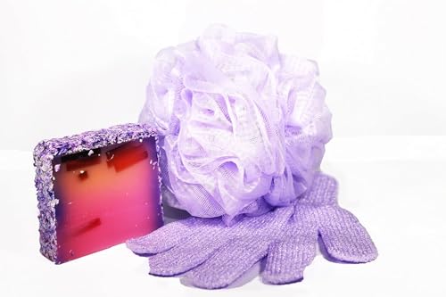 Exfoliating Bath Gloves 4 Pack - Gentle Body Scrubber for Smooth Skin
